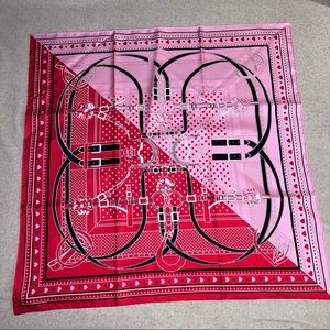 Hermes Silk Grand Manege Cut Bandana Love Scarf
